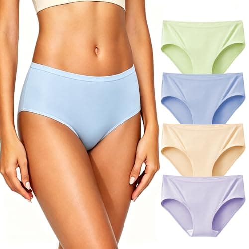 Battewa Cotton Anti Odor Underwear for Women OEKO-TEX Certified Breathable Ladies Hipster Panties Comfy Moisture Wicking Briefs 4 Packs (Multi-colors, Medium) - Image 1