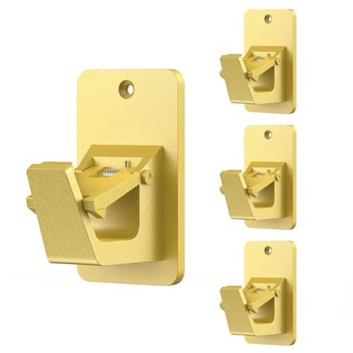 Adhesive No Drill Curtain Rod Brackets - Heavy Duty 30LB Holders for Bathroom Bedroom Kitchen, Universal Damage-Free Window Rod Hooks with Nail-Free Installation (4PC Gold) - Image 1