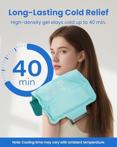 Gel Ice Packs Reusable Soft, Ice Pack for Back Pain Relief, 40Min Long-Lasting Hot and Cold Pack for Pain Relief, Flexible Cold Compress for Lower Back, Shoulder, Hip, Elbow, Leg, Knee, 14.5" x 11" - Thumbnail 4