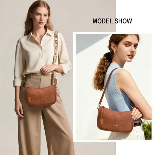 Pemilen Shoulder Bag Handbag for Women, Small, Brown - Thumbnail 2