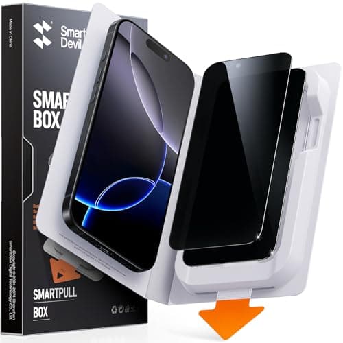 SMARTDEVIL 2 Pack for iPhone 16 Pro Privacy Screen Protector, Military Grade Shatterproof, 9H Hardness, Anti-Spy Tempered Glass, Fast & Easy Instlltion, Case Friendly - Image 1