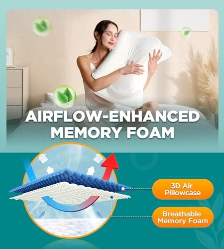 EKIFT Ease Now Cervical Neck Pillow for Pain Relief, Beauty Sleeping Cooling Pillow for Side Back Stomach Sleeper, Odorless Memory Foam Bed Pillows Deep Sleep,Ergonomic Orthopedic Neck Support - Thumbnail 5