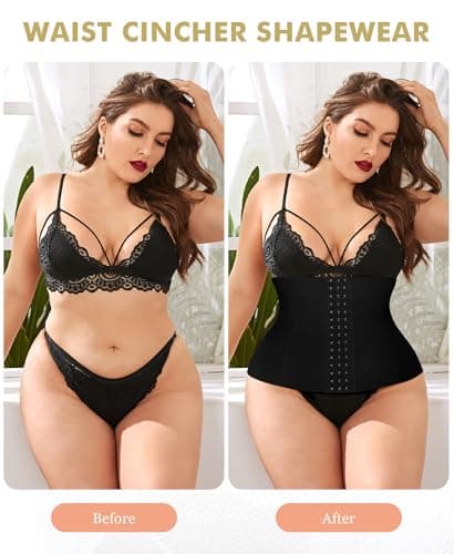 Ganado Waist Trainer for Women Corset Shapewear Tummy Control Waist Cincher Underbust Postpartum Girdle Body Shaper (#2 Black(28CM) 3X-Large) - Thumbnail 3