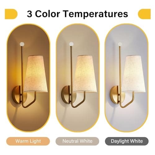 MHSNL Small Battery Operated Wall Sconces,Rechargeable Wall Lights Set of 2 with Remote Dimmable Cordless Battery Sconce Indoor Wall Lamps for Bedroom Living Room Bedside Hallway Stairs Bathroom Gold - Thumbnail 3