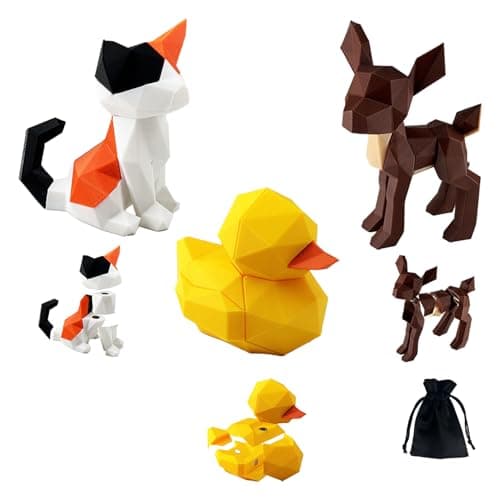 3D Magnetic Puzzle,Magnetic Animal Puzzle Toys for Adult,3PCS Cat,Deer,Duck Model Collectible Novelty Desk Decor Toy - Image 1