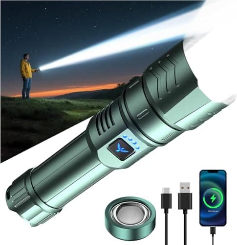 SKYFIRE LED Flashlights High Lumens with Ignition Lens,3000lm Super Bright Rechargeable Flashlight,Zoomable,4 Modes,Waterproof Tactical Flash Light for Camping Essentials,Outdoor and Home,Gift - Image 1