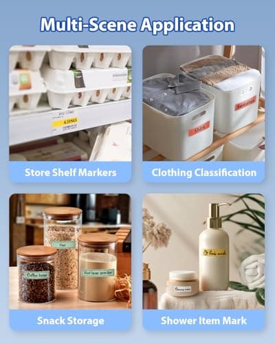 NDYIN Label Maker Machine with Tape, N12 Portable Bluetooth Label Printer, Wireless Mini Label Makers Thermal Sticker with Multiple Templates for Home, Kitchen, School, Office Organization, White - Thumbnail 5