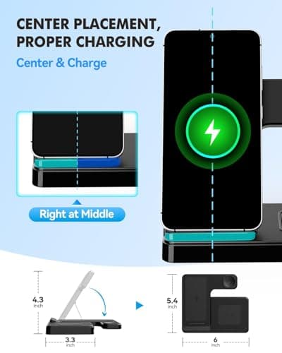 3-in-1 Charging Station for Samsung, Foldable Wireless Charger Stand - Thumbnail 4