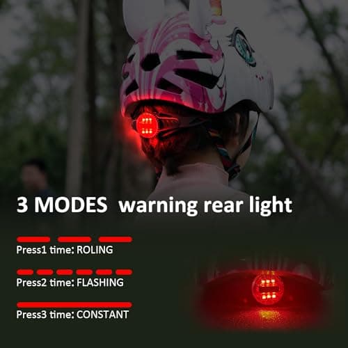 Unicorn Toddler and Kids Bike Helmet Adjustable and Multi-Sport for Child Boys and Girls.for Bicycle Skateboard Skating Scooter Helmet with Rear Light - Thumbnail 4
