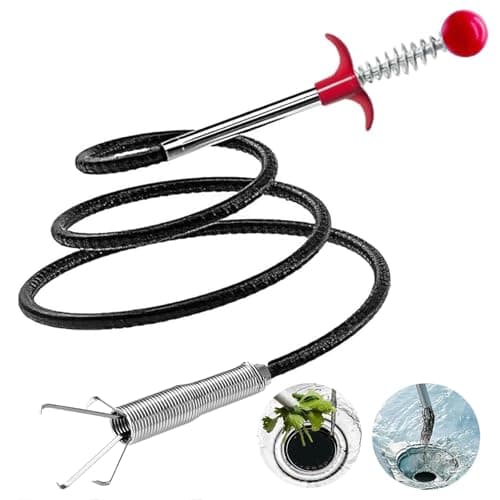 SHUOGUO Upgraded Drain Snake, 76 inch Hair Drain Clog Remover Tool ， Sink Snake Drain Clog Remover for Sewer Kitchen Bathroom - Image 1
