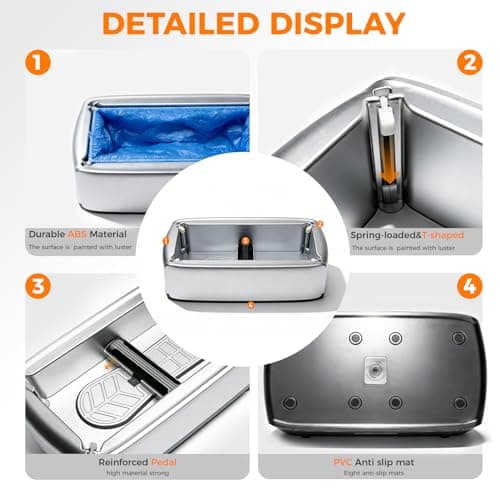 VMYTH Automatic Shoe Cover Dispenser,100 High-Quality Non-Woven Fabric Shoe Covers,Shoe Covers Disposable Dispenser,No Electricity Needed Shoe Cover Machine for House/Office/Lab,Fits Most Shoe Sizes - Thumbnail 6