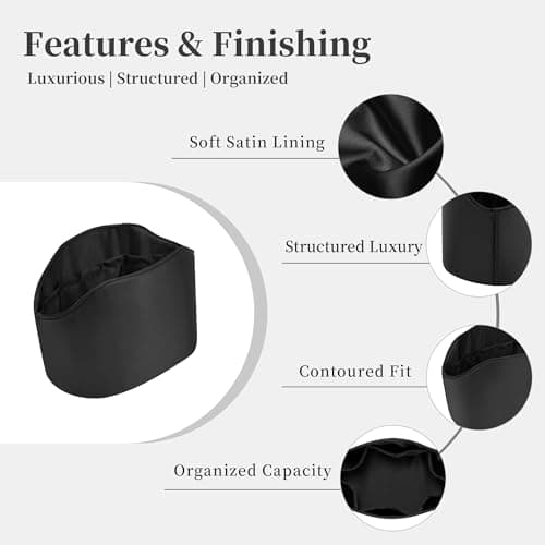 Purse Organizer Insert for In The Loop 18/23, Satin Bag Organizer Compatible with Hermes Bags, Lightweight Women Purse Essentials, Soft Touch Inner Liner with Multiple Pockets(Black, Loop 18) - Thumbnail 5