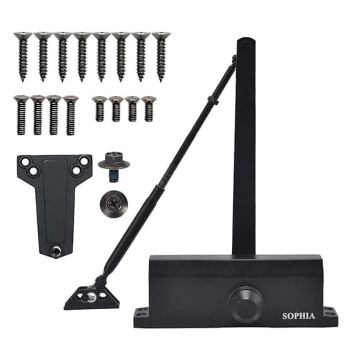 CypherCore Commercial Door Closer Grade 2, Automatic Auto Door Closer Heavy Duty, Hydraulic for Home Residential Adjustable Size 3, ADA & UL, Matte Black - SF700 - Image 1