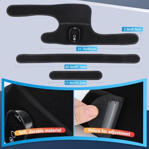 Cordless Heated Knee Brace for Pain Relief, Rechargeable Heating Knee Brace Shoulder Brace Support with 6 Heating Levels & 3 Timer,3 in 1 Heated Knee Pad for Shoulder Elbow - Thumbnail 6