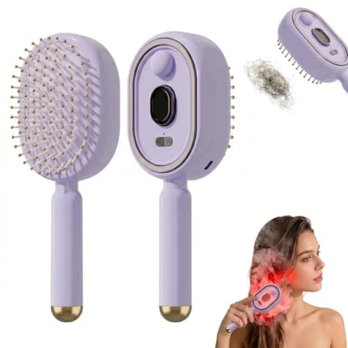 Neliangia Electric Spray Air Cushion Massage Comb, 5 in 1 Rechargeable Hair Brush for Scalp Massage, Detangling, Straightening, Curling, Professional Salon Hair Care Tool