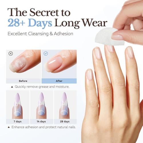 AZUREBEAUTY Nail Dehydrator and Primer 4-in-One Nail Prep Pads Nail Bond Primer Wipes 84PCS (2 Boxes), Acid-Free Hema-Free Gentle Quick Dry Nail Prep Bond for Gel Polish, Acrylic & Dip Powder - Thumbnail 5