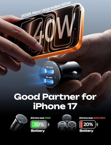 LISEN 90W USB C Car Charger USB C Fast Charge, 45W PD&QC 3.0 Fast Car Charger for Samsung Galaxy S26 S25, Cigarette Lighter USB Charger Adapter for iPhone 17 Air 16 15 Pro Max [All Metal & Mini] - Thumbnail 3