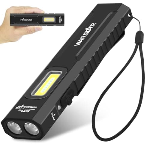 Mougcet Rechargeable EDC Flashlight, 1500 Lumens Flat Pocket Flashlight with UV Light, Magnetic Base and Pocket Clip, USB-C Portable Flash Light for Camping, Home, Emergency, Car Repair - Image 1