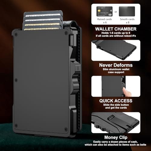 furid Smart Wallet For Men Slim: Rfid Minimalist Pop Up Wallets with Money Clip Metal Credit Card Holder - Gifts for Husband Father at Birthday Anniversary - Thumbnail 3