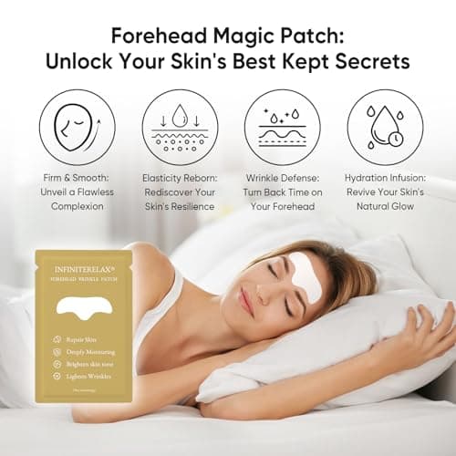InfiniteRelax 12Pcs Forehead Wrinkle Patches for Women, Hydrolyzed | Collagen | Vitamin E | Aloe Vera to Reduce Wrinkles Forehead Wrinkles Treatment Overnight (Milky white) - Thumbnail 5