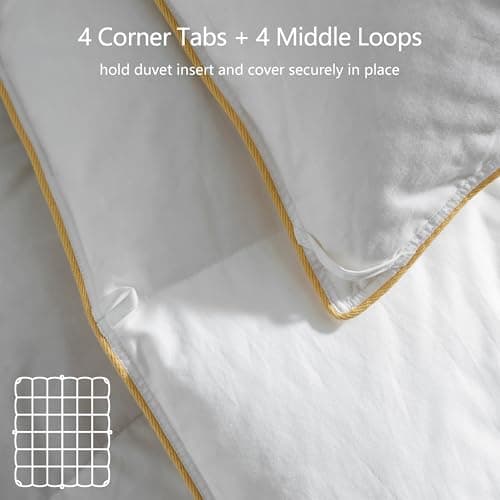 HANYUN Organic Cotton Goose Down Feather Comforter All Season California King Size Duvet Insert Warm and Breathable Down Comforter Ultra-Soft 700 Fill-Power Fluffy Warmth 108"x98" - Thumbnail 6