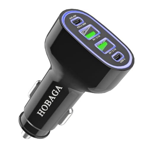 USB C Car Charger Adapter, AVS PD 3.2 QC 5.0 USB Charger, Multi Port Cigarette Lighter Car Phone Charger Compatible with MacBook iPhone 17 16 15 Pro Max iPad, Galaxy S26 25 24 Ultra. - Image 1