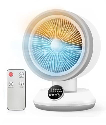 EXNOS Heater and Fan Combo, 2-in-1 1500W Quiet Heater, 2 Modes & Tip-Over Protection