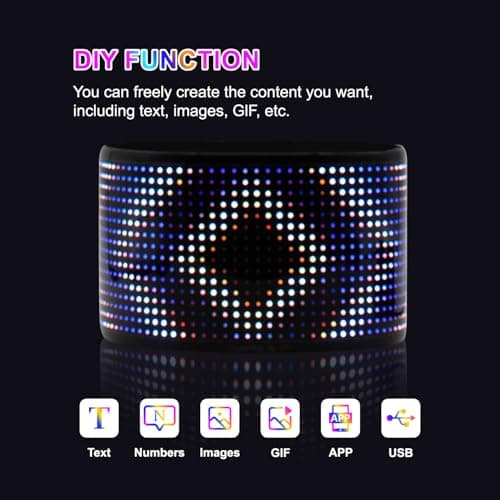 wooaismart Programmable LED Scrolling Sign - Full Color Display Board with Bluetooth APP Control - Custom Text & GIF Patterns - Perfect for Business Advertising & Car Displays (Full Color, 7" x 3") - Thumbnail 3