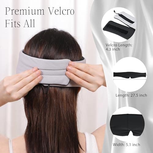 MUSICOZY Ice Silk Sleep Headphones with Bluetooth Mask, Eye Mask for Sleeping in Total Darkness, 5.4 Bluetooth Sleep Mask Sleep Headphones, Soft, Gifts for Men Women (Black) - Thumbnail 5