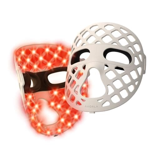 Avorla LED Face Mask Light Therapy, 4 Modes Portable Red Light Therapy Infrared Light for Face with 2600mAh Rechargeable, IP67 Washable, 216 LEDs for glow skin at Home - Image 1