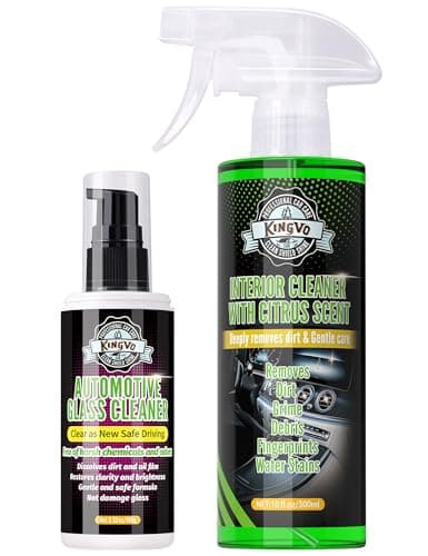 Kingvo Car Leather Cleaner and Car Window Cleaner, Dashboard Shower Door Glass Window Polish Spray Detailing Tool Water Spot Remover Wash Kit - Image 1