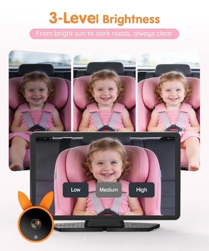 Babyvue BV4 USB Car Monitor for Baby with 7" 1080P HD Large Screen, Auto IR Night Vision & Wide Angle, Car Seat Camera for Baby Rear Facing, Plug & Play, Safety Essentials for Newborns & Pets - Thumbnail 6