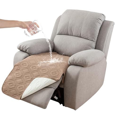 Genina 100% Waterproof Recliner Chair Covers, Anti-Slip Recliner Cover Dog Chair Cover Furniture Protector, Chair Sofa Slipcover for Pets Dogs, 1 Piece (Camel, Recliner) - Image 1