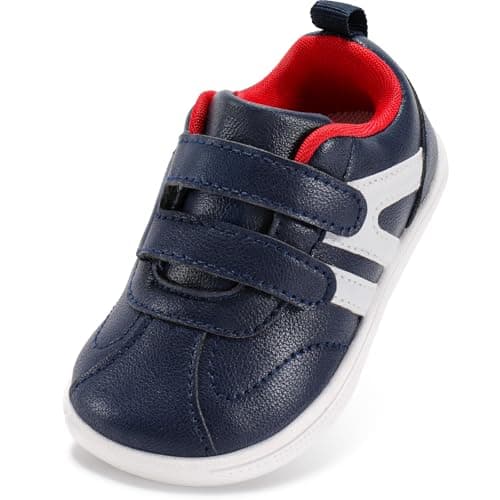 STQ KIDS Toddler Wide Toe Box Barefoot Shoes Boys Sneakers Lightweight Kid Tennis Shoe Casual Zero Drop Preschool Girls First Walking Running Comfort Daycare Sports Navy Toddler Size 10