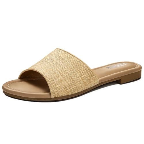ATHMILE Sandals for Women 2026 One Band Womens Sandals Dressy Open Toe Flats Summer Slides for Casual Party Cute Beach - Image 1