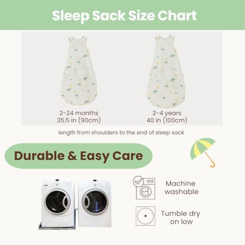 AnZai Merino Wool & Organic Cotton Sleep Sack for 2-4 Years - 2 Way Zipper Adjustable Sleeping Bag, Year Round Wearable Blanket for Babies Oatmeal - Thumbnail 6