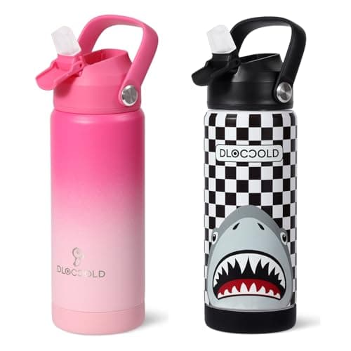 DLOCCOLD Insulated Water Bottle with Leak Proof Straw Lid