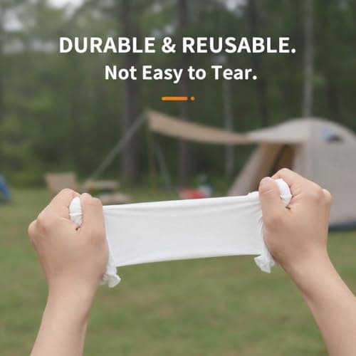 Bamboo Compressed Towels – 250-Pack, Biodegradable Toilet Paper Tablets & Portable Expandable Wipes for Travel, Camping, Backpacking & Outdoor Hygiene, White - Thumbnail 2