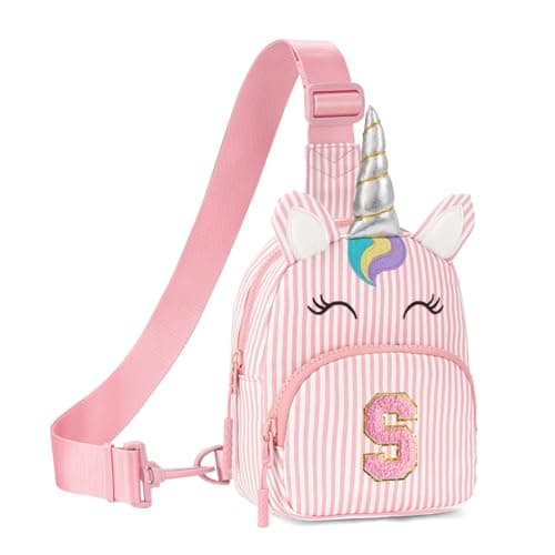 Viverte Birthday Gifts for Girls Small Sling Bag Personalized Initial Fanny Pack Cute Letter Crossbody Bag Purse for Girls(Light pink-S) - Image 1