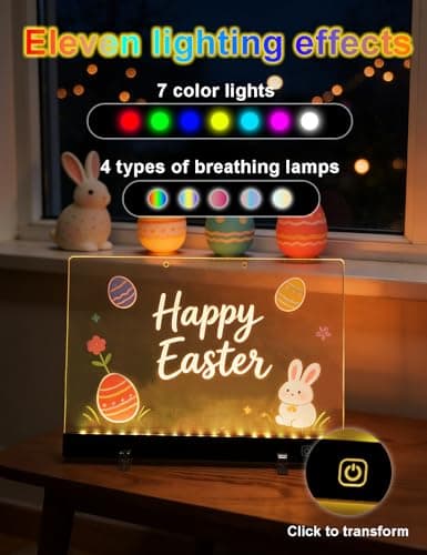 16 Inch LED Drawing Board for Kids - Rechargeable Neon Glow Doodle Pad with 7 Markers, 7 Colors & 6 Light Modes, Large Light Up Dry Erase Tablet, Birthday Gift Toy for Girls Boys Age 3-12 - Thumbnail 3