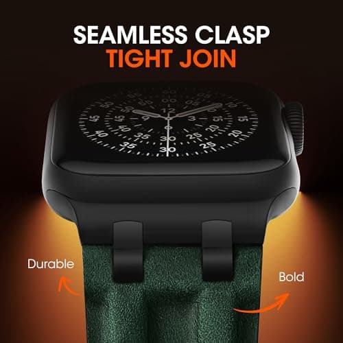 CDRCICI Vintage Leather Strap Compatible with Apple Watch Band 46mm 45mm 44mm 42mm 49mm for Men Women, Rugged Metal Connector Genuine Leather Replacement Strap for iWatch Series 11 10 9 8 7 6 5 4 3 SE Ultra 3 2 1 - Thumbnail 2