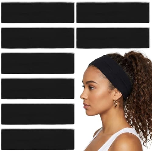 Black Headbands for Women Non Slip Soft Hairbands for Sports Workout Yoga Running