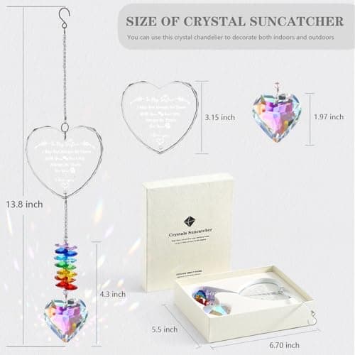 Sister Gifts, Crystal Suncatcher Gifts for Sister Birthday, Sisters Gifts from Sister, Unique Gifts for Sister, Window Hangings Home Decoration - Thumbnail 5