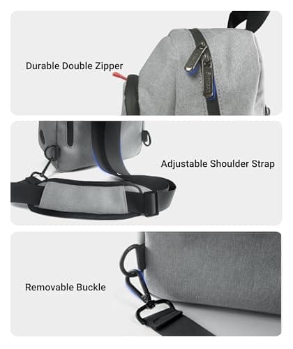 Syntech Carrying Case Compatible with Steam Deck OLED/ROG Ally X/ROG Xbox Ally X/Legion Go S/Nintendo Switch 2/PS Portal, Portable Travel Sling Bag for Consoles & Accessories with Large Storage, Gray - Thumbnail 5