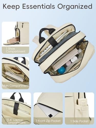 CLUCI Lightweight Travel Backpack Carry on Flight Approved, Puffy Gym Backpack with Shoe Compartment, Personal Item Travel Bag, 15.6 inch Laptop Backpack for Weekender Business - Thumbnail 6
