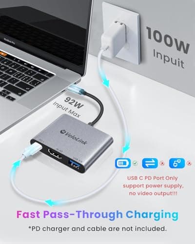 Switch Dock,Switch Docking Station/USB C to hdmi for Nintendo Switch/Switch 2 with HDMI 2.1/4K120Hz,usbc to hdmi Adapter Compatible with MacBook/Laptop Support v22 of NS2 After Update - Thumbnail 3