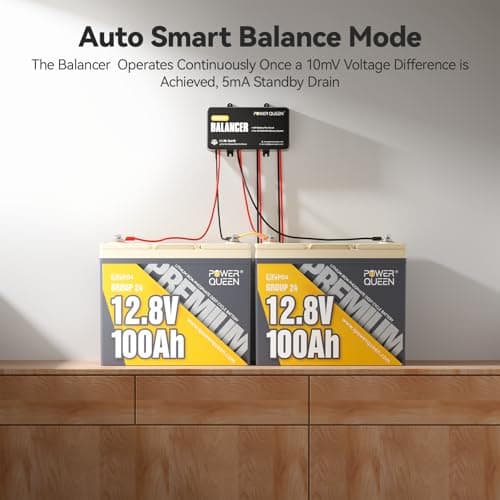 Power Queen Battery Balancer 48V (4 * 12V) Battery Equalizer for 24V/36V/48V Batteries Bank, Supports for LiFePO4/ Lead Acid/Gel/AGM/SLA Perfect for RV Solar Home Off Grid - Thumbnail 2