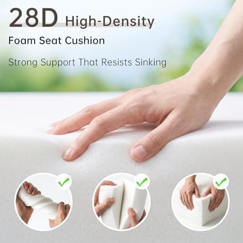 Opohoro Luxury Outdoor Seat Cushion Set-22 x 24 x 6 Inch Outdoor Chair Cushions with Water Resistant & Removable Cover Outdoor Cushions for Patio Furniture Chair Sofa Couch - Thumbnail 5