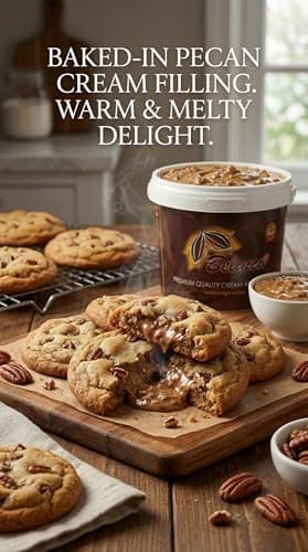 Belgico Premium Pecan Crunch Sauce butterscotch syrup for ice cream Gourmet Dessert Topping butterscotchtopping Rich Nutty Caramel Filling With Biscoff Cookie Pieces For Cakes And Ice Cream - Thumbnail 5