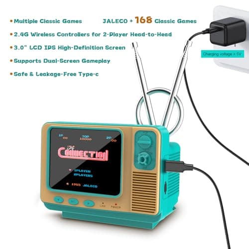 Retro Handheld Game Console - GV300S JALECO+168 Classic Games Mini TV Style with 3.0 Inch IPS Screen, Save Search, Support 2-Player & Dual Console Type-C Link - Thumbnail 5